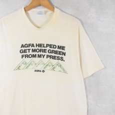 画像1: 90's Agfa USA製 "AGFA HELPED ME..." フィルムメーカープリントTシャツ L (1)