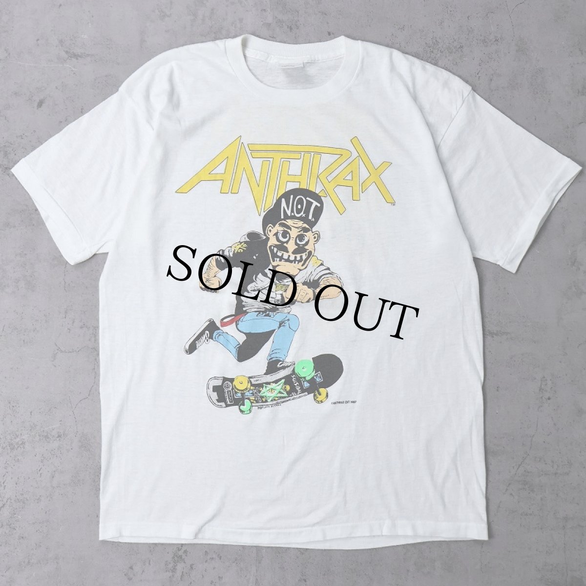 画像1: 80's ANTHRAX USA製 "NOT MAN" ヘヴィメタル・バンド プリントTシャツ XL (1)