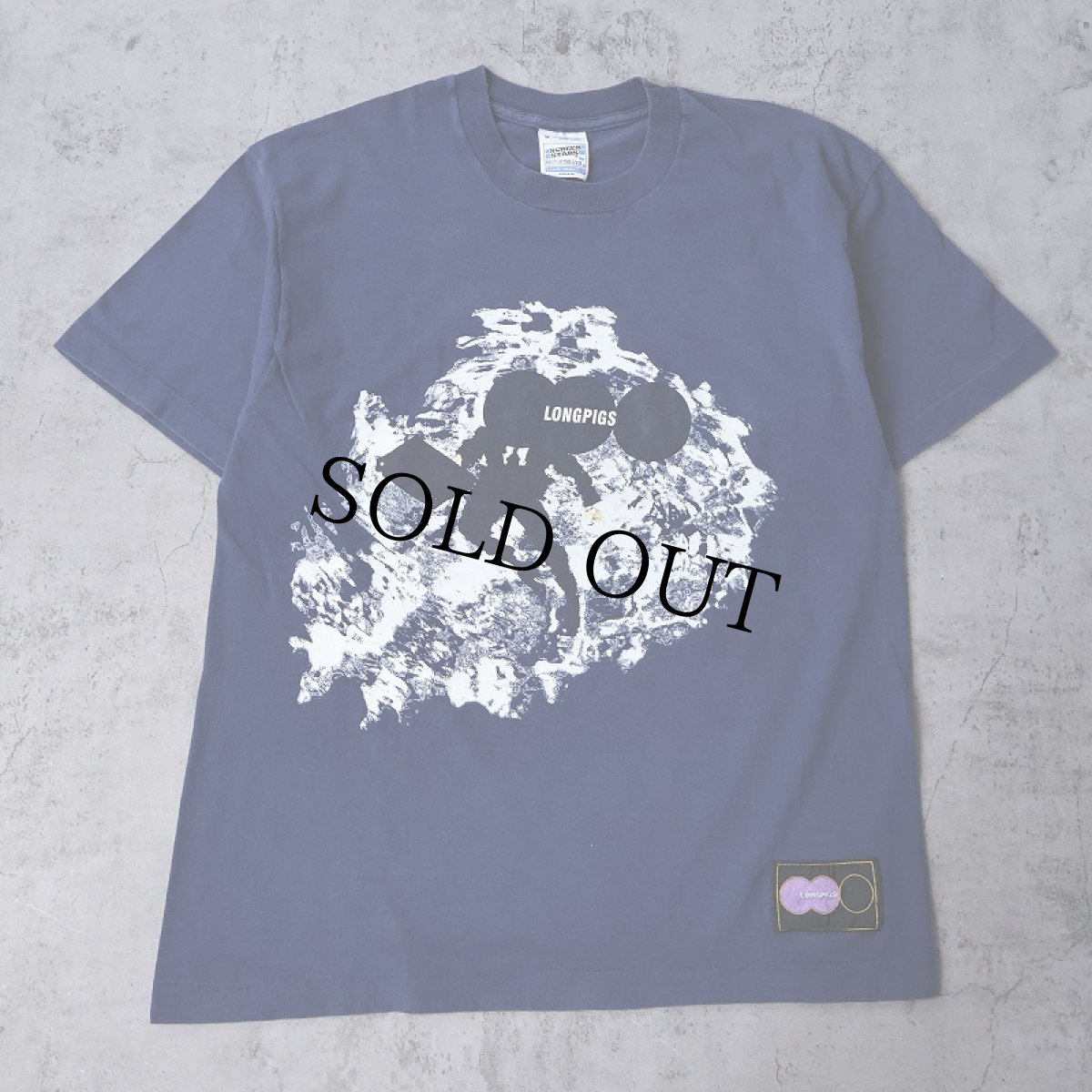 画像1: 90's LONGPIGS USA製 ロックバンド プリントTシャツ NAVY M (1)