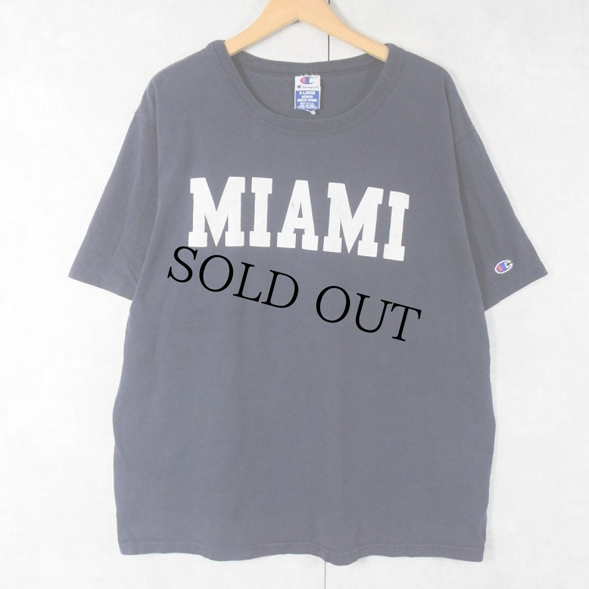 画像1: 90's Champion USA製 "MIAMI" プリントTシャツ NAVY XL (1)