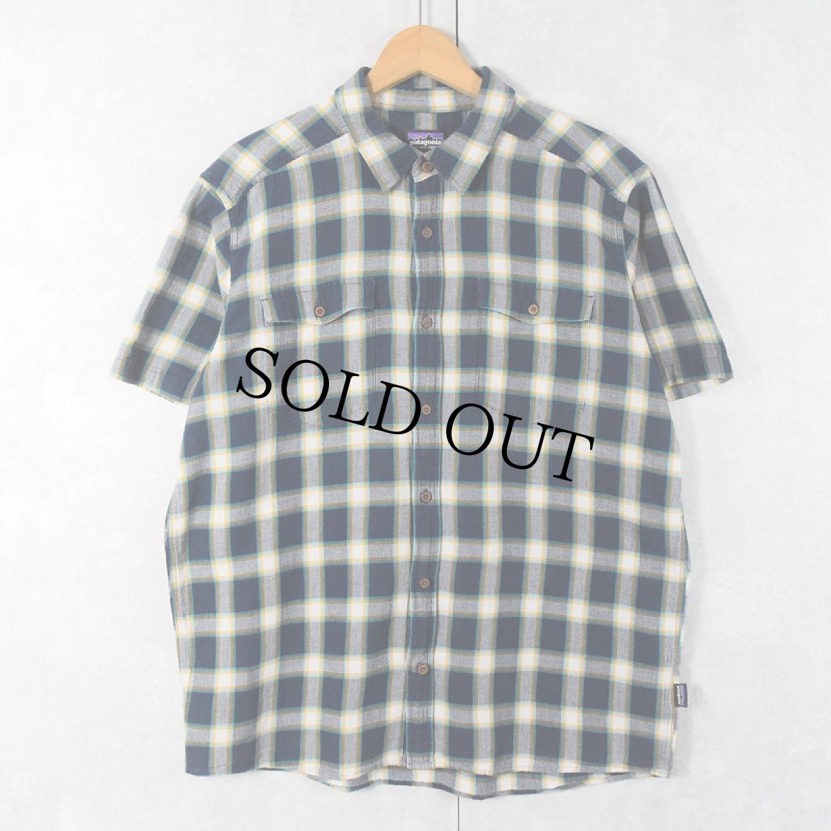 画像1: 2017SS Patagonia ORGANIC COTTON チェック柄 コットンシャツ L (1)