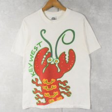 画像1: 90's GRAVITY GRAPHICS USA製 "KEY WEST" ロブスター プリントTシャツ M (1)