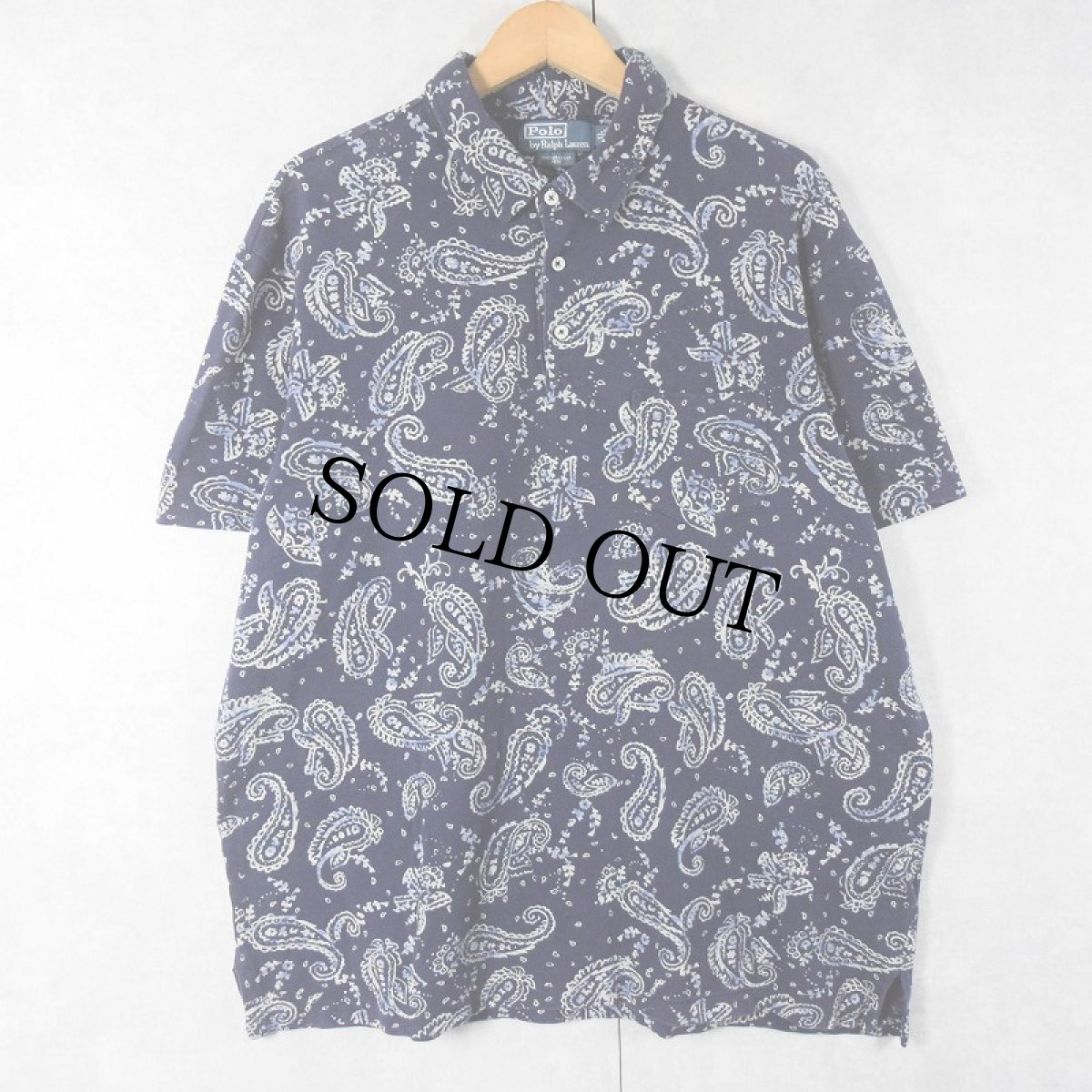 画像1: POLO Ralph Lauren "FEATHERWEIGHT MESH" ペイズリー柄 ポロシャツ XL (1)