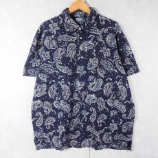 画像1: POLO Ralph Lauren "FEATHERWEIGHT MESH" ペイズリー柄 ポロシャツ XL (1)