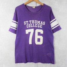 画像1: 70〜80's Champion バータグ USA製 "ST.THOMAS COLLEGE" ナンバリング フットボールTシャツ XL (1)