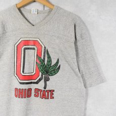 画像1: 80's Champion トリコタグ USA製 "OHIO STATE" プリントフットボールTシャツ L (1)