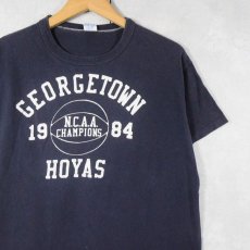 画像1: 80's RUSSELL ATHLETIC USA製 "GEORGETOWN HOYAS" プリントTシャツ NAVY L (1)