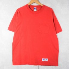 画像1: 90's RUSSELL ATHLETIC USA製 無地 ポケットTシャツ L (1)