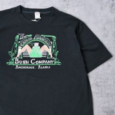 画像1: 80's USA製 The Great Alaskan Bush Company ストリップクラブ プリントTシャツ BLACK XL (1)