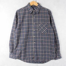 画像1: 70's PENDLETON USA製 チェック柄 ウールシャツ L (1)