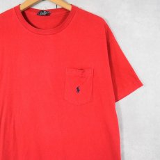 画像1: 90's POLO Ralph Lauren USA製 ロゴ刺繍 ポケットTシャツ M (1)