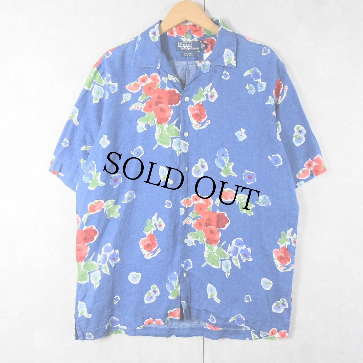 画像1: POLO Ralph Lauren "CALDWELL" 花柄 リネンアロハシャツ M (1)