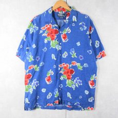 画像1: POLO Ralph Lauren "CALDWELL" 花柄 リネンアロハシャツ M (1)