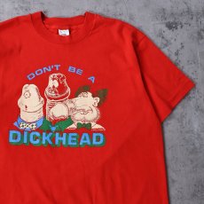 画像1: 90's USA製 "DON'T BE A DICK HEAD" シュールイラストエロTシャツ L (1)