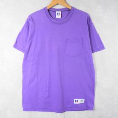 画像1: 90's RUSSELL ATHLETIC USA製 無地 ポケットTシャツ L (1)