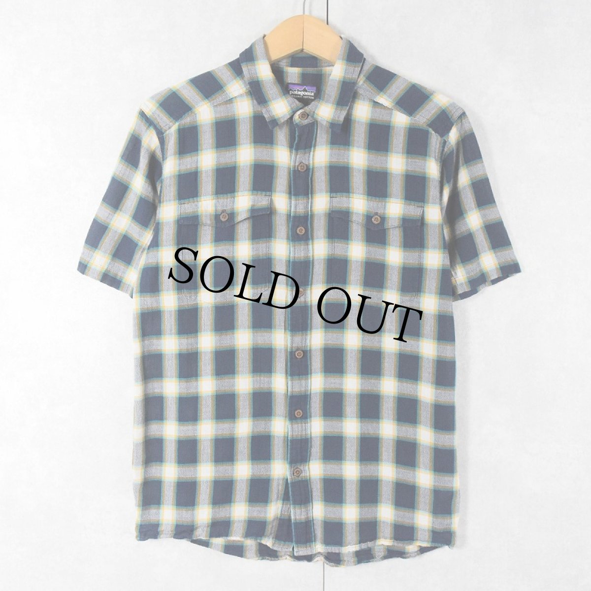 画像1: 2017SS Patagonia ORGANIC COTTON チェック柄 コットンシャツ S (1)