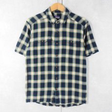 画像1: 2017SS Patagonia ORGANIC COTTON チェック柄 コットンシャツ S (1)
