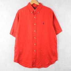 画像1: POLO Ralph Lauren "CLASSIC FIT" リネンボタンダウンシャツ L (1)