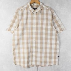 画像1: 2000's Patagonia チェック柄 ポリエステル×コットンシャツ L (1)