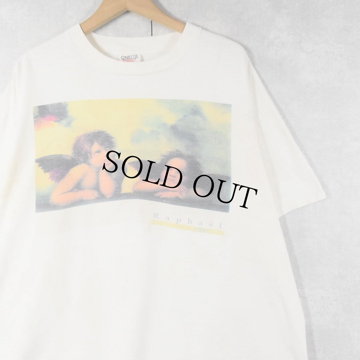 画像1: 90's Raffaello Santi USA製 "二人の天使" アートプリントTシャツ XL (1)