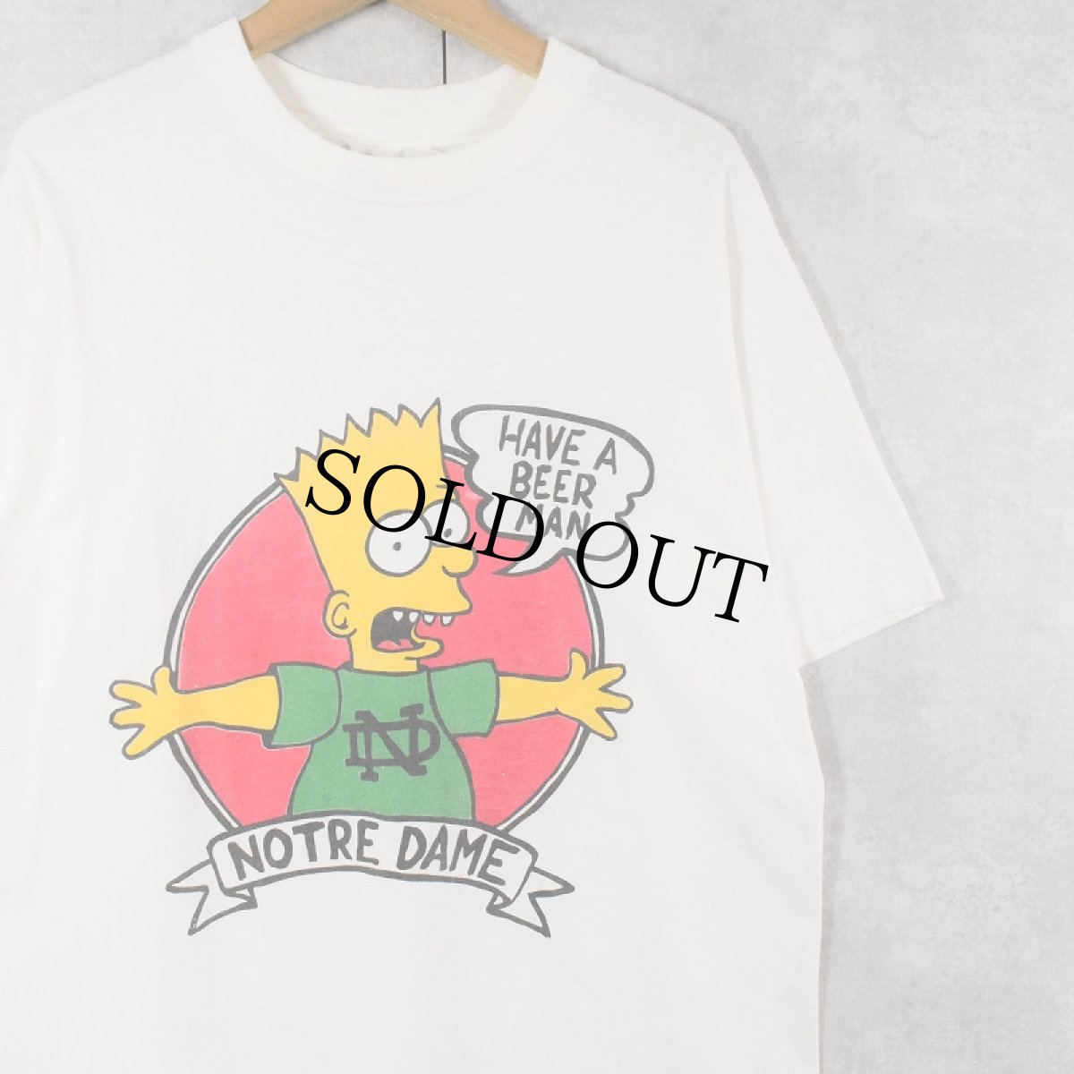 画像1: 90〜2000's THE SIMPSONS "NOTRE DAME" キャラクタープリントTシャツ XL (1)