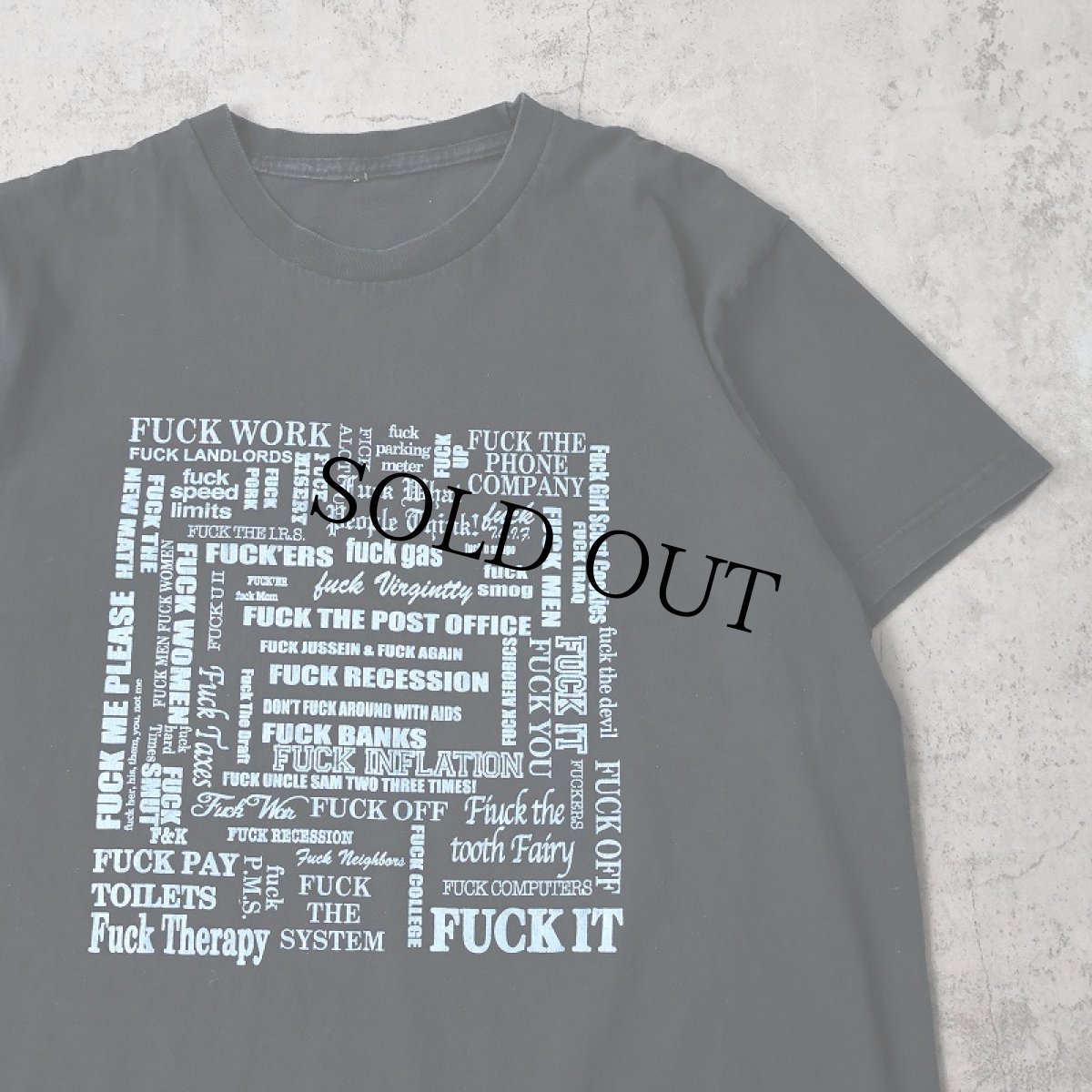 画像1: "Fワード" プリントTシャツ BLACK  (1)