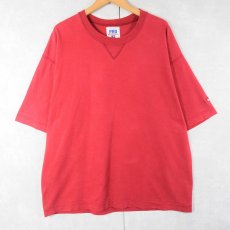 画像1: 90's RUSSELL ATHLETIC USA製 前V 無地Tシャツ L (1)