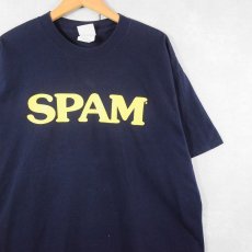 画像1: 90's SPAM プリントTシャツ NAVY XL (1)