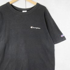 画像1: 90's Champion USA製 ロゴプリントTシャツ BLACK L (1)