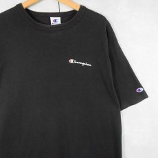 画像1: 90's Champion USA製 ロゴプリントTシャツ BLACK L (1)
