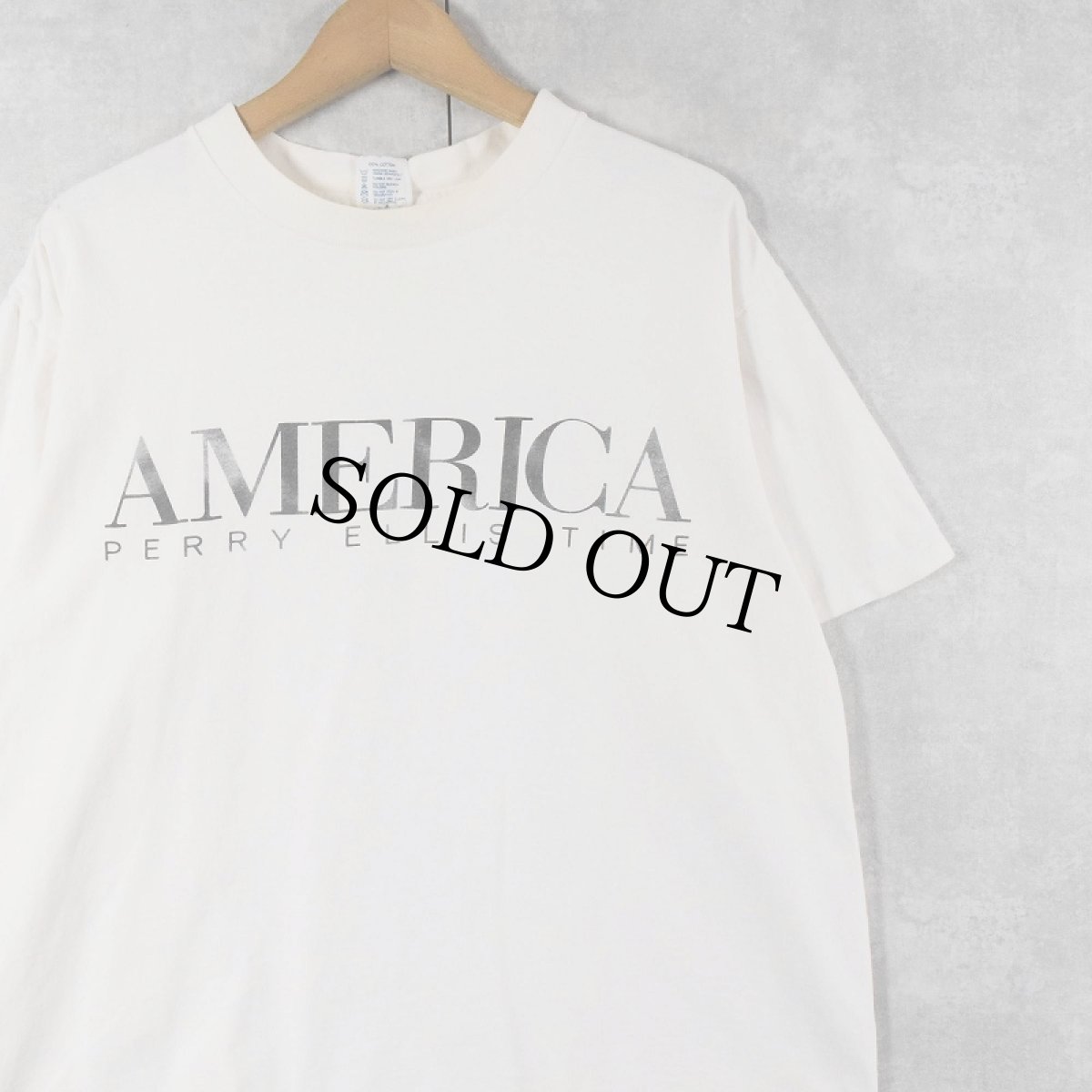 画像1: 90's PERRY ELLIS AMERICA ロゴプリントTシャツ XL (1)