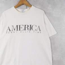 画像1: 90's PERRY ELLIS AMERICA ロゴプリントTシャツ XL (1)