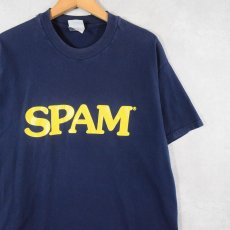 画像1: 90's SPAM プリントTシャツ NAVY L (1)