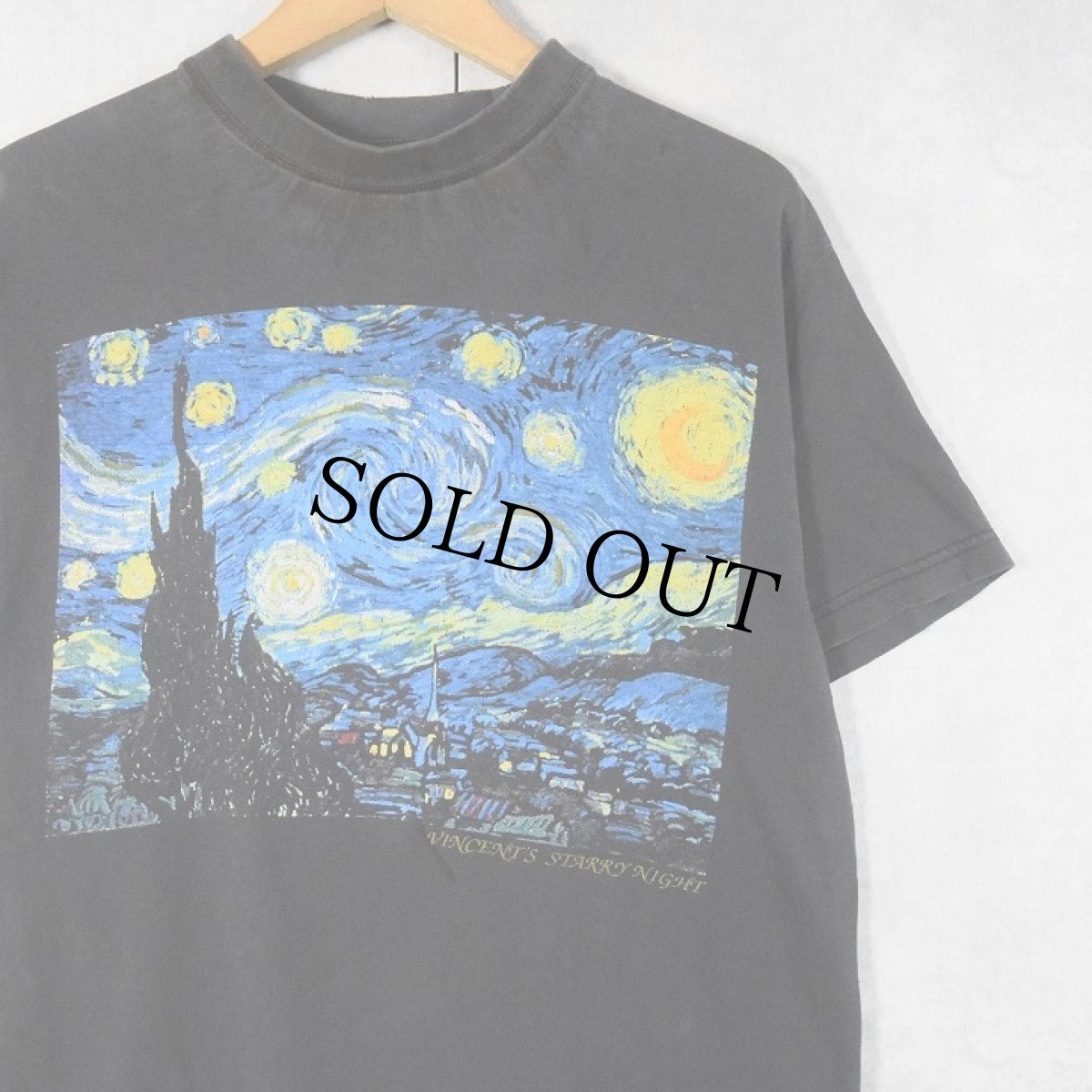 画像1: Vincent Van Gogh "The Starry Night" アートプリントTシャツ M (1)