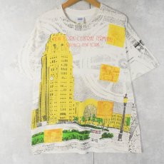 画像1: 90's USA製 "NEW YORK CENTRAL TERMINAL" 大判プリントTシャツ XL (1)