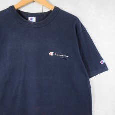 画像1: 90's Champion USA製 ロゴプリントTシャツ NAVY M (1)