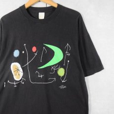 画像1: 90's Joan Miro アートプリントTシャツ BLACK (1)