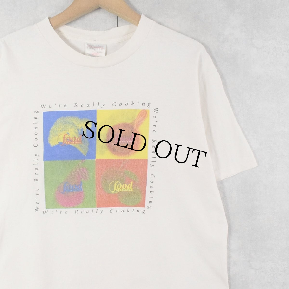 画像1: 90's Food NETWORK USA製 テレビ局企業プリントTシャツ L (1)
