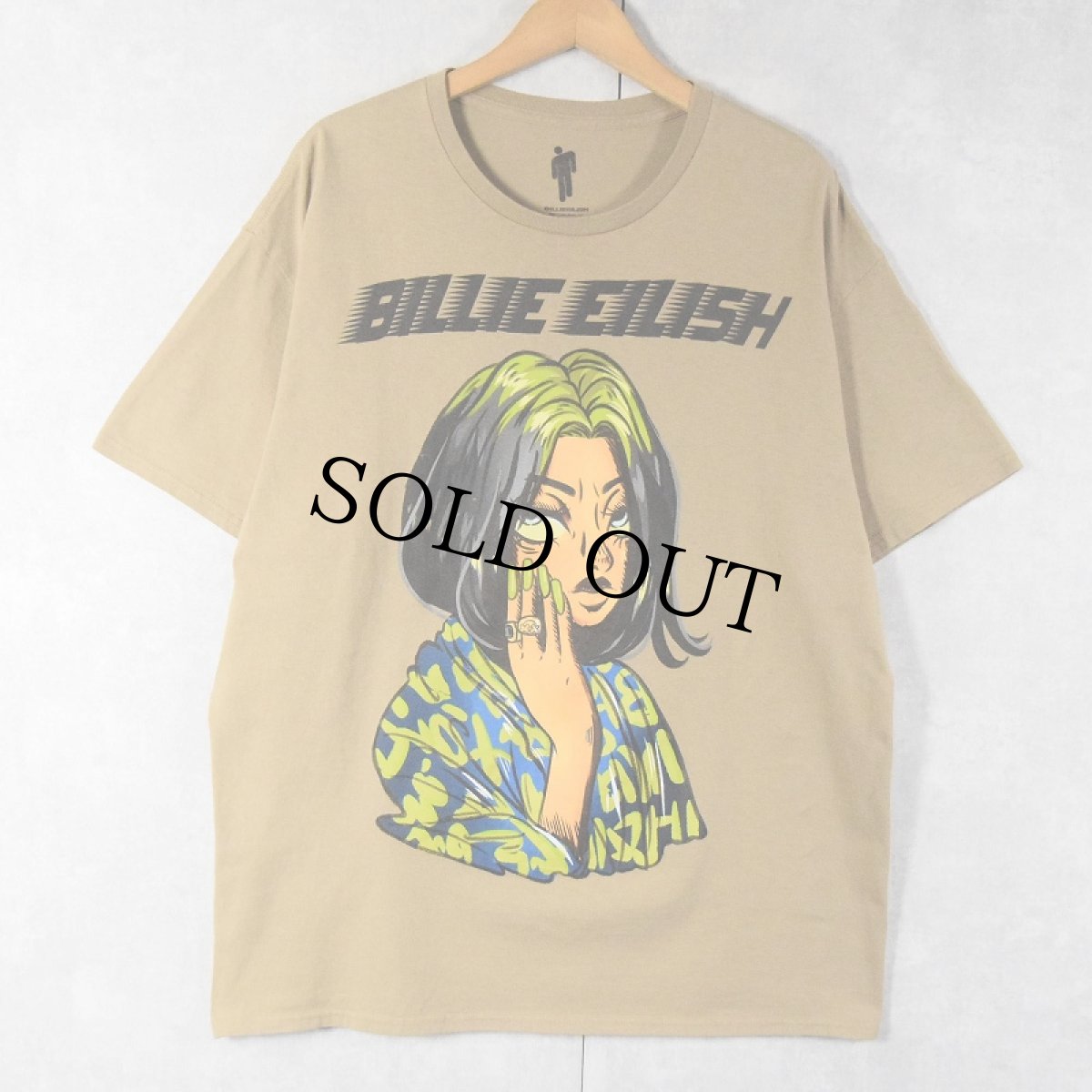 画像1: Billie Eilish ミュージシャンプリントTシャツ L (1)