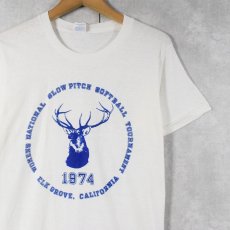 画像1: 70's Champion USA製 プリントTシャツ L (1)