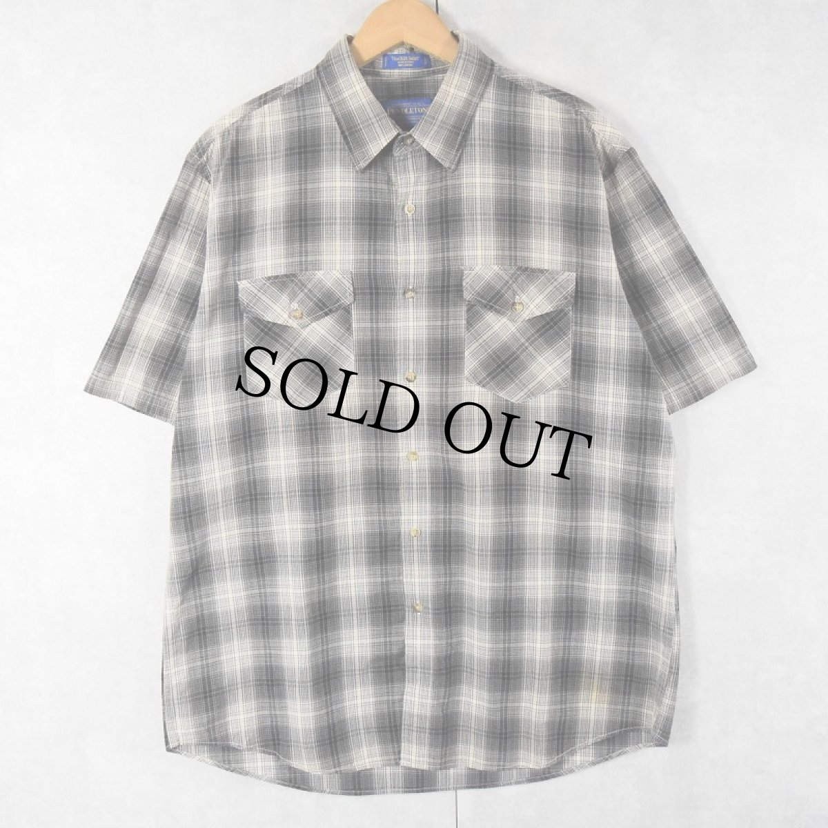 画像1: PENDLETON "TRACKER SHIRT" オンブレーチェック柄 コットンシャツ L (1)