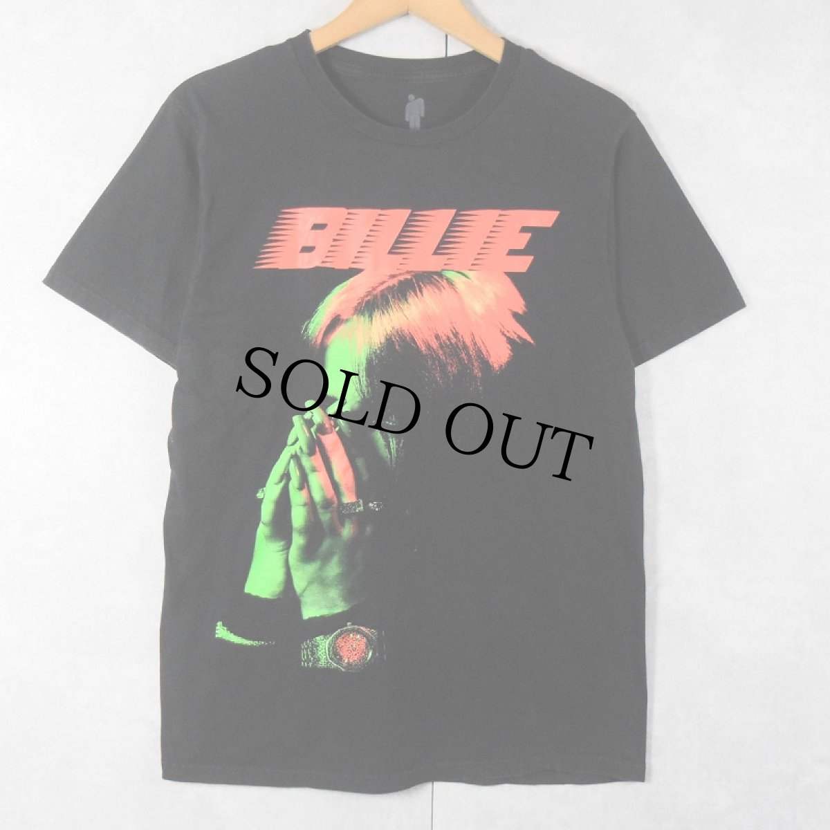 画像1: Billie Eilish ミュージシャンプリントTシャツ BLACK M (1)