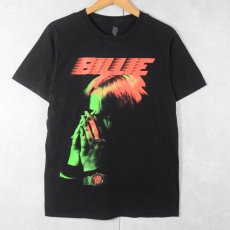 画像1: Billie Eilish ミュージシャンプリントTシャツ BLACK M (1)