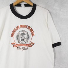 画像1: 80's "GREELEY HIGH SCHOOL" プリントリンガーTシャツ L (1)