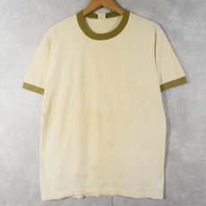 画像1: 70's TOWNCRAFT "Plus" 無地 リンガーTシャツ L (1)
