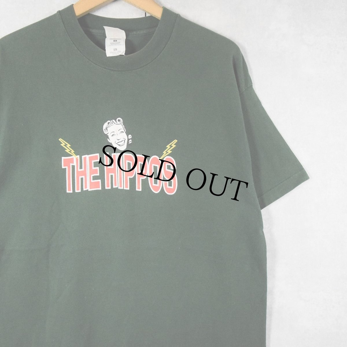 画像1: 90's THE HIPPOS USA製 ロックバンド プリントTシャツ L (1)