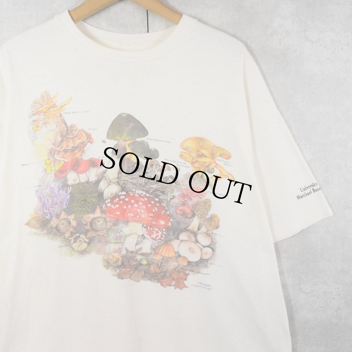 画像1: 90's USA製 きのこイラストプリントTシャツ XL (1)