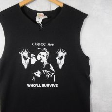 画像1: CRUDE SS ハードコアパンクバンド カットオフスリーブTシャツ BLACK M (1)