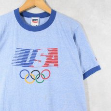 画像1: 80's Levi's "USA" 五輪プリントリンガーTシャツ L (1)