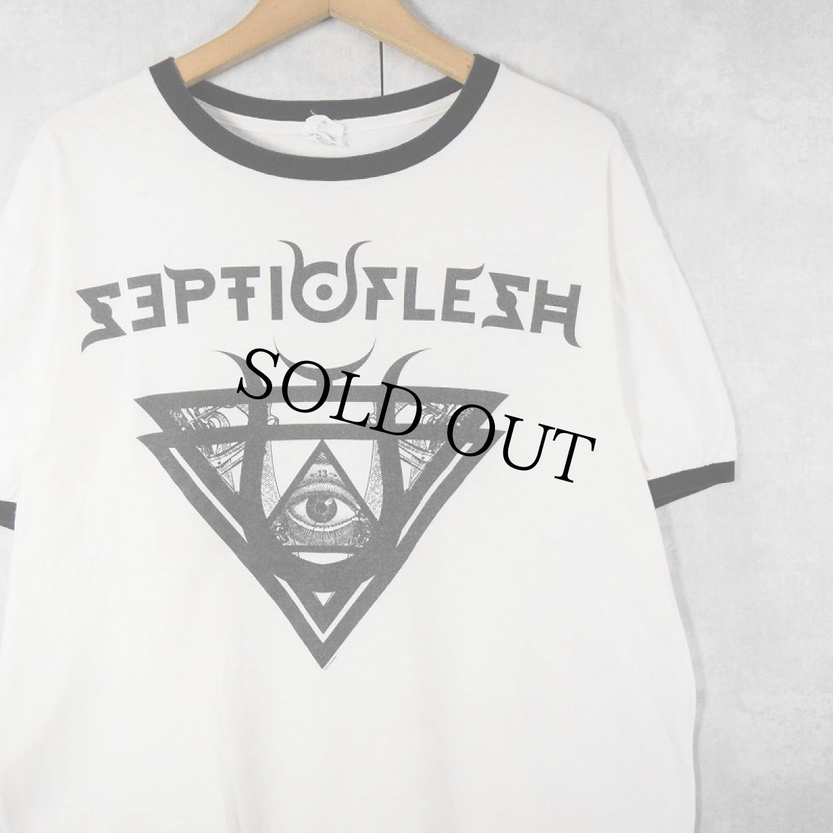 画像1: Septicflesh エクストリーム・メタルバンド プリントリンガーTシャツ (1)